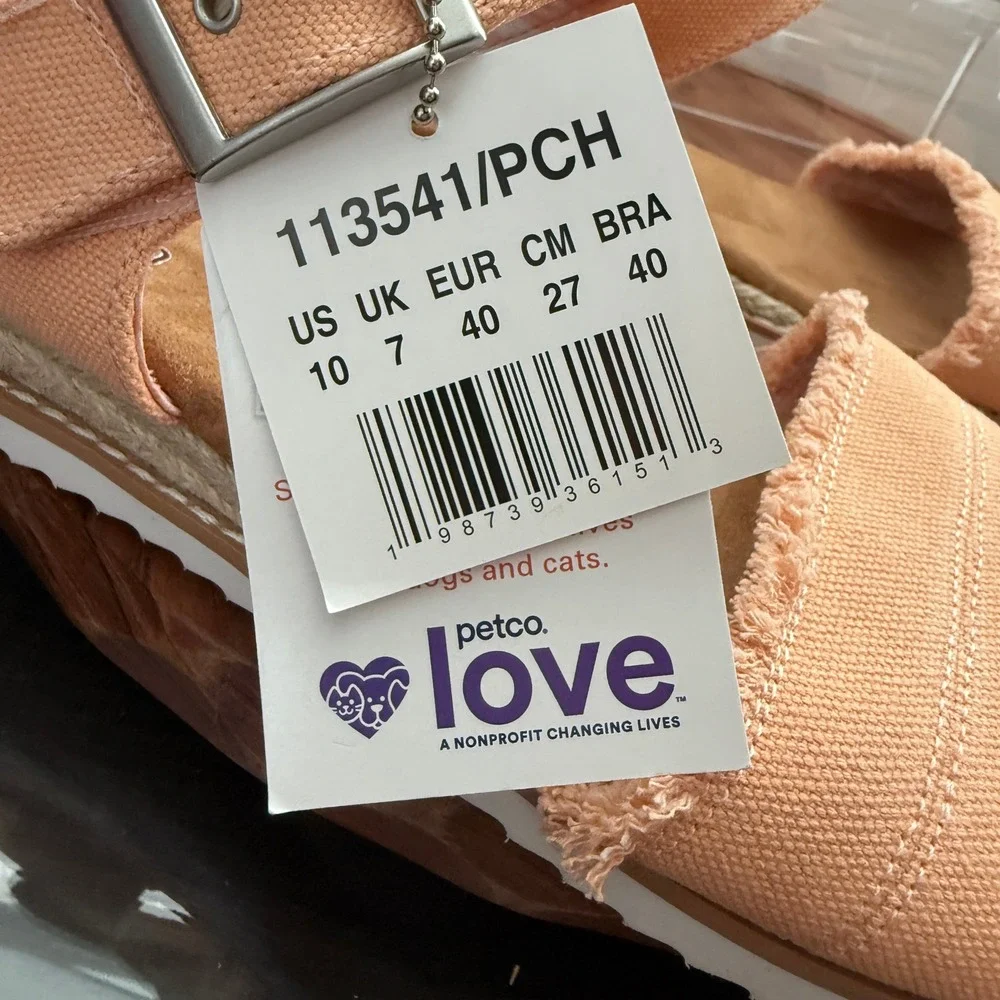 BOBS from Skechers Womens 10 Desert‎ Kiss Peach Canvas Espadrille Sandals